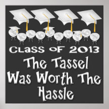 White Graduation Caps Poster/Print