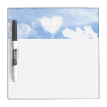 White Heart Shaped Cloud in the Sky Dry-Erase Whiteboard