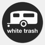 White Trashanhängerikone - Wohnwagensiedlung Runde Aufkleber