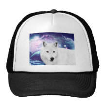 White wolf mesh hats