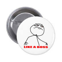 Wie ein Chef meme Gesicht Anstecknadelbuttons