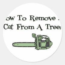 Wie man eine Katze von einem Baum entfernt Runde Sticker