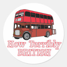 Wie schrecklich britischer Bus Runde Sticker