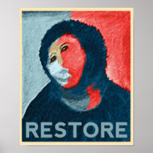 WIEDERHERSTELLUNG - Stützspanische Dame Art Restor Plakat