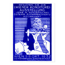 Wien-Backen-Ausstellungs-Plakat 1932 Postkarte