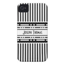 Wien-Sezessions-Schwarzweiss-Streifen iPhone 4 Cover