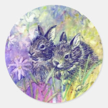 Wiesen-Kaninchen-Aufkleber