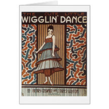 Wigglin TanzVintage Songbook-Abdeckung Grußkarten