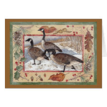 WILDE GÄNSE IM WINTER KARTE