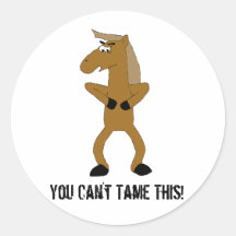 Wildes Brown-Cartoon-Pferd Sticker
