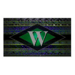 Wildes Neon Stripes Monogramm-Visitenkarte-Schablo