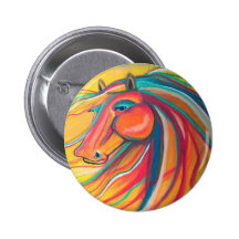 Wildes Pferd Anstecknadelbutton