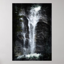 Wildnis-Wasserfall Wasser-Farbe u. Gouache-Kunst Posterdruck