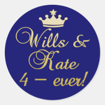 Willen u. Kate 4-Ever T-Shirts, Becher, Geschenke Runde Aufkleber