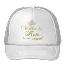 Willen u. Kate 4-Ever T-Shirts, Becher, Geschenke Netzmütze