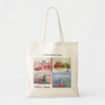 Wilton, Iowa-Aquarell-Collage Taschen