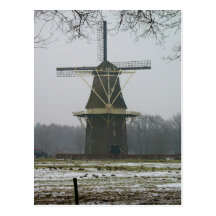 Windmühle in der Winter-Landschaftspostkarte