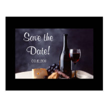 Wine_Cheese Save the Date! Postkarten