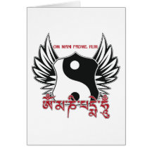 Winged Yin Yang Beschwörungsformel Grußkarte