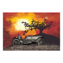 Wintage Auto-Foto-Druck