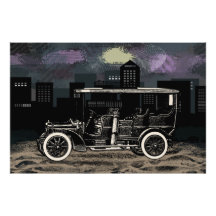 Wintage Auto-Lastwagen-Foto-Druck