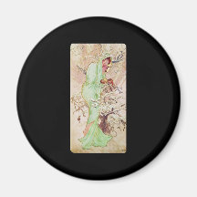 Winter Alphonse Mucha Hiver Magnete