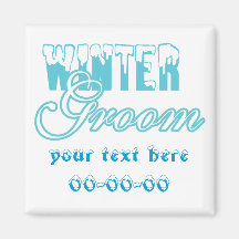 Winter-Bräutigam-Hochzeit Magnets