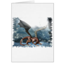 Winter-Drache Grußkarten