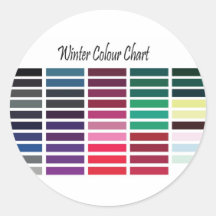 Winter-Farbdiagramm Runde Sticker