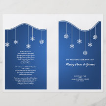 Winter-Hochzeits-Programm-Schneeflocke-Dekorations Bedruckte Flyer