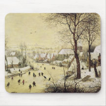 Winter-Landschaft mit Skatern Mousepads
