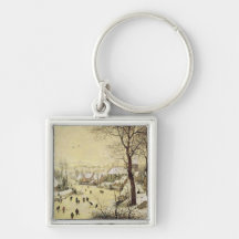 Winter-Landschaft mit Skatern Schlüsselbänder