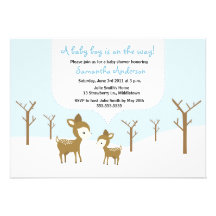 Winter-Rotwild-und Kitz-Babyparty laden - Jungen e Ankündigungen