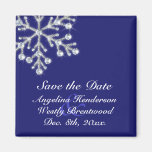 Winter-Schneeflocke-Save the Date Magnetindigo Kühlschrankmagnet