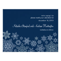 Winter-Schneeflocken, die Save the Date Karte Wedd Individuelle Einladungskarte