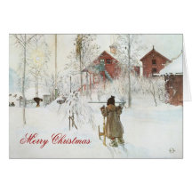 Winter-Zuhause-Weihnachten Karls Larsson skandinav Karte