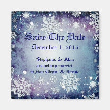 Winterlicher Blau-Save the Date Magnet Kühlschrankmagnet