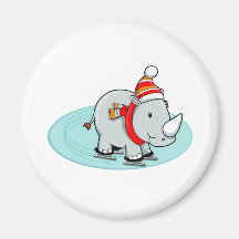 Winterrhino-Eis-Skater Magnete