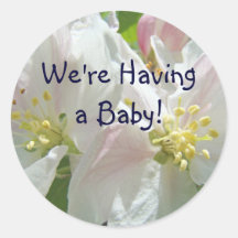 Wir haben ein Baby! Aufkleber Apple-Blüten-Blume