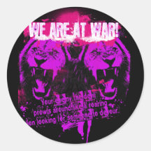 Wir sind am Krieg Runder Sticker