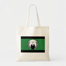 Wir sind anonymes Grün und schwarze Flagge Leinentasche