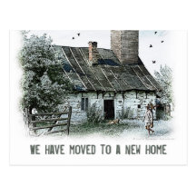 Wir sind auf ein neues Zuhause - Postkarteneinladu