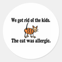 Wir wurden die Kinder los, welche die Katze allerg Stickers