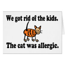 Wir wurden die Kinder los, welche die Katze allerg Karte