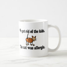 Wir wurden die Kinder los, welche die Katze allerg Kaffee Haferl