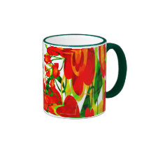 Wirbelnde Blumen Herzen Tasse