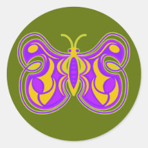 Wirbelnder Vintager Schmetterling Sticker