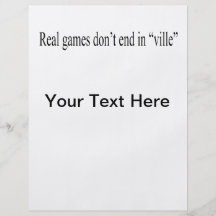 Wirkliche Spiele beenden nicht in "ville" Flyer