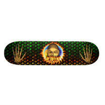 Wirkliches Feuer Erin Schädels und Flammen-Skatebo Individuelles Skateboard