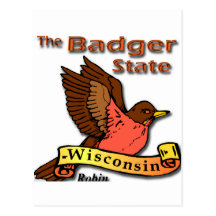 Wisconsin-Dachs-Staats-Robinpng Postkarte